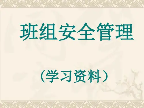 班组安全管理学习资料(PPT 45页)
