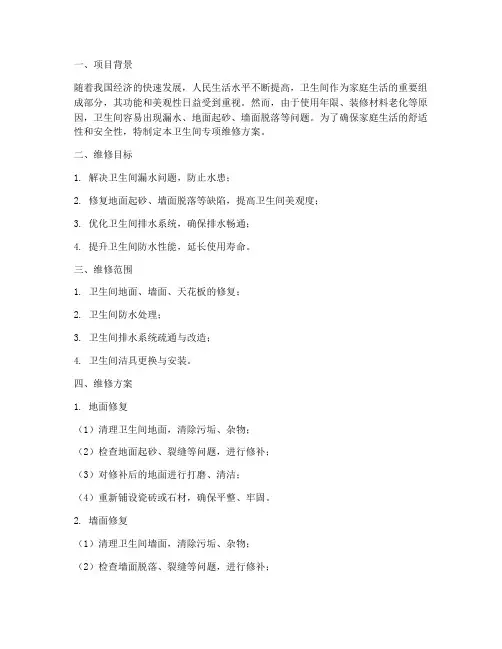 卫生间专项维修方案