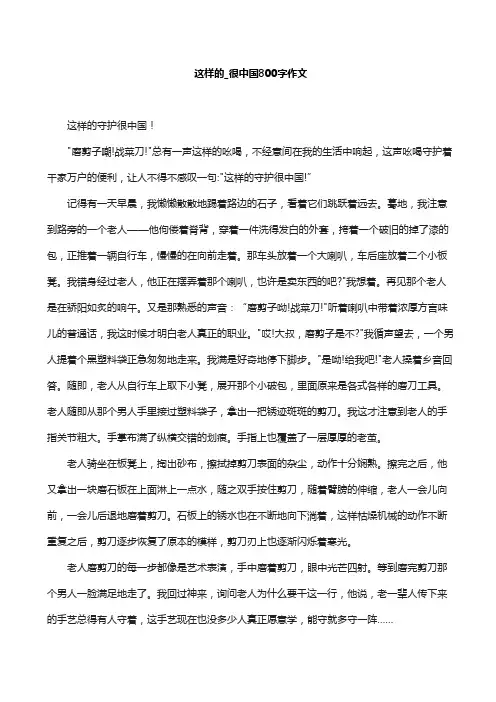 这样的_很中国800字作文