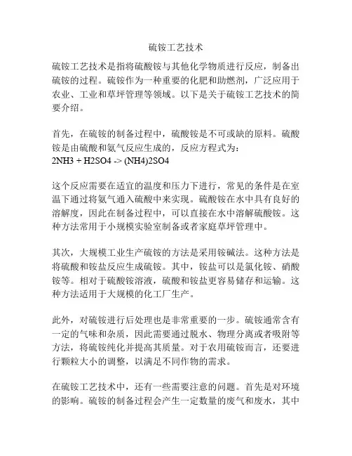 硫铵工艺技术