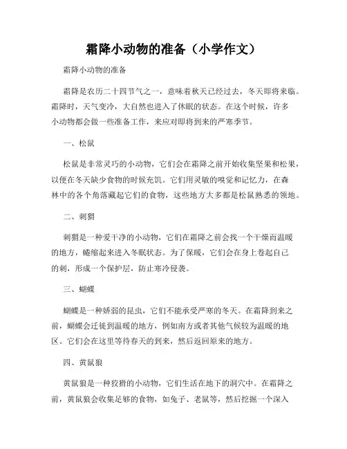 霜降小动物的准备(小学作文)