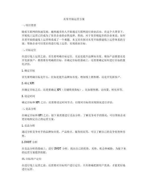 从零开始运营方案