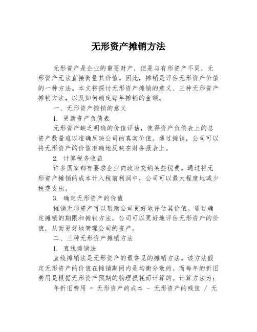无形资产摊销方法