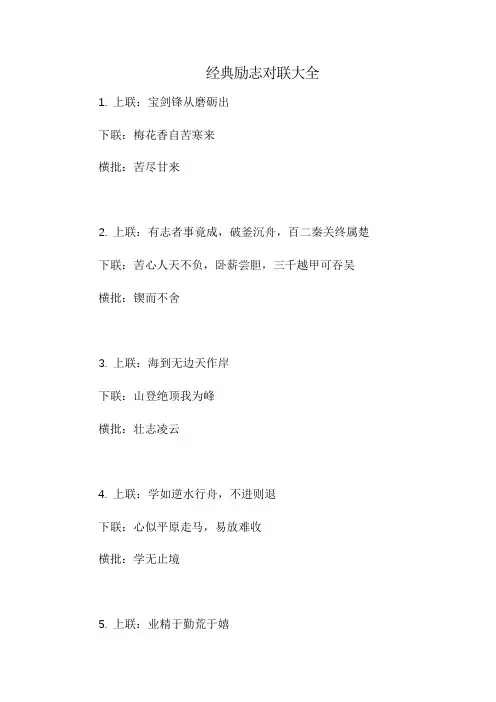 经典励志对联大全