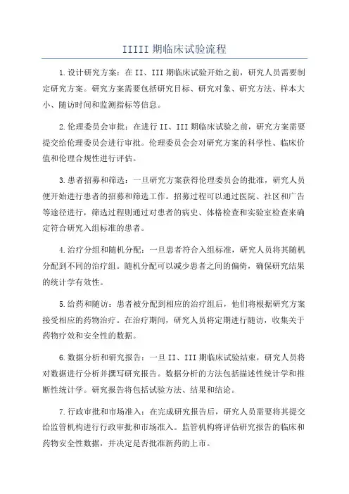 IIIII期临床试验流程