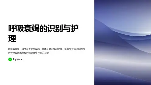 呼吸衰竭的识别与护理