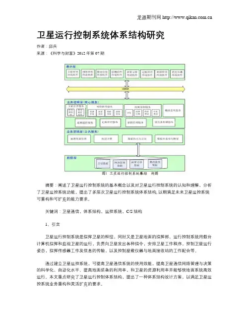 卫星运行控制系统体系结构研究