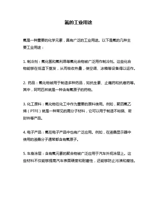 氟的工业用途