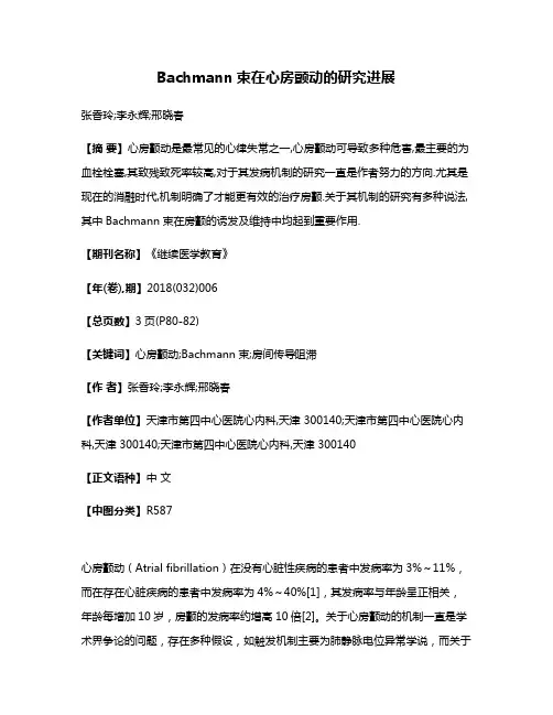 Bachmann束在心房颤动的研究进展