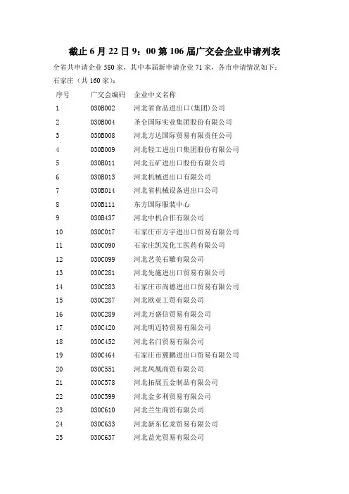 河北进出口企业