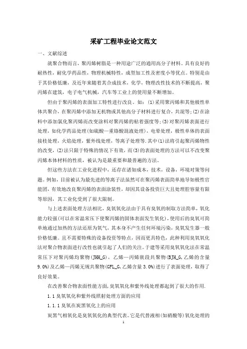 采矿工程毕业论文范文