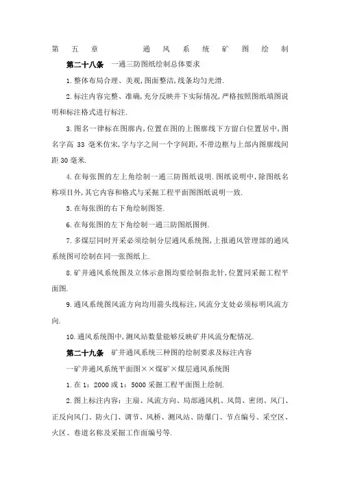 通风系统矿图绘制规范
