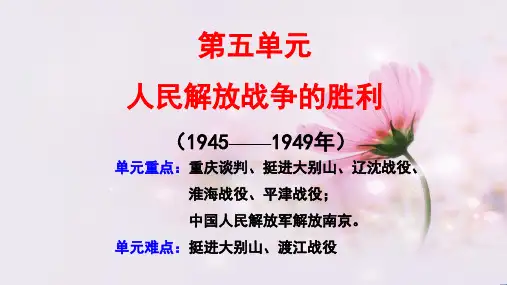 一轮复习：解放战争的胜利