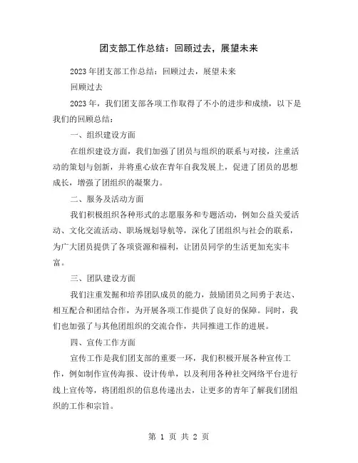 团支部工作总结：回顾过去,展望未来