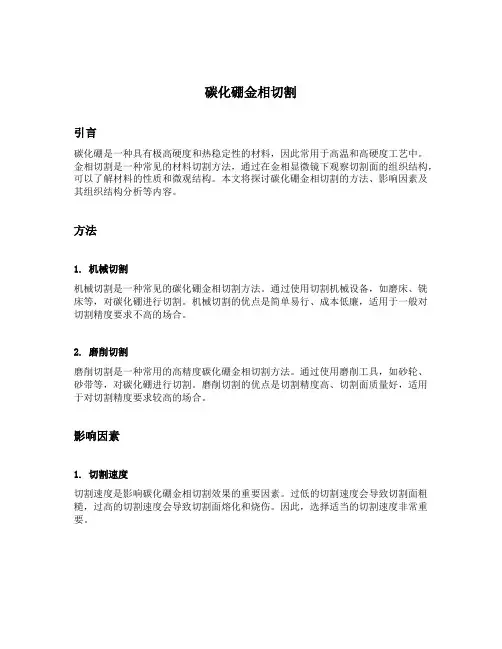 碳化硼金相切割