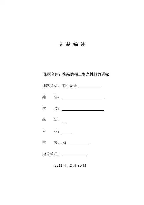掺稀土发光材料工艺类文献综述