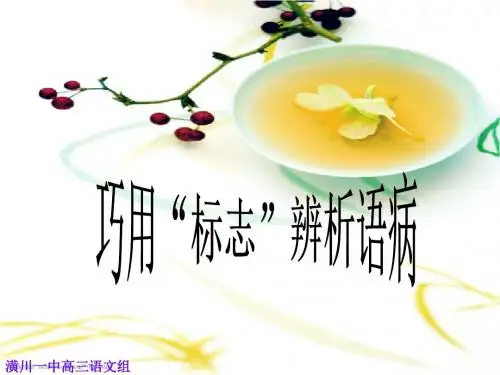 《巧用“标志”辨析语病》PPT