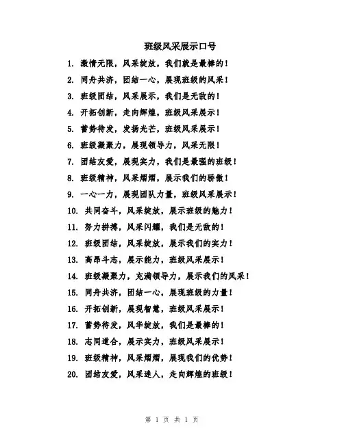 班级风采展示口号