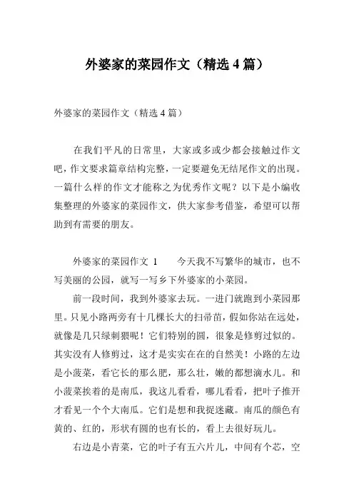 外婆家的菜园作文(精选4篇)