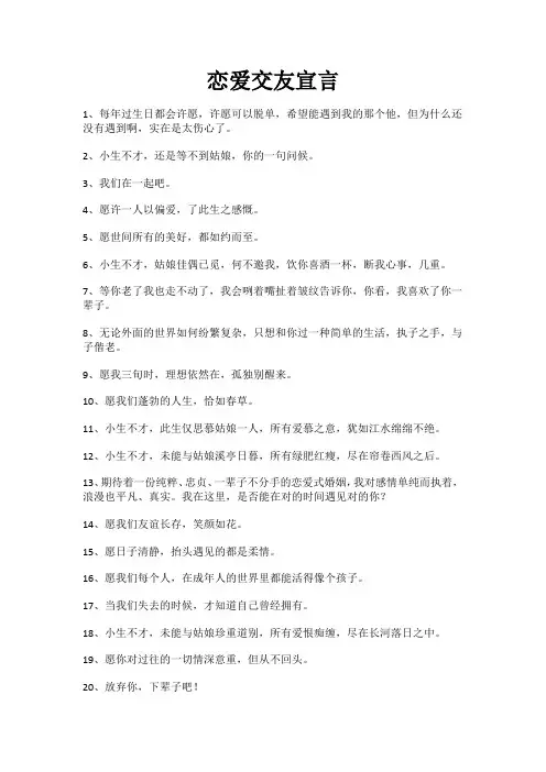 恋爱交友宣言
