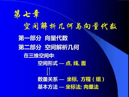 高等数学之空间解析几何与向量代数12748-PPT精品文档