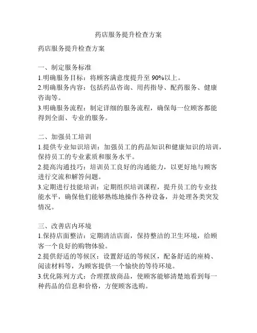 药店服务提升检查方案