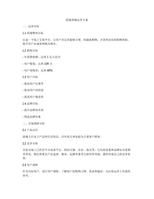 搭建商城运营方案