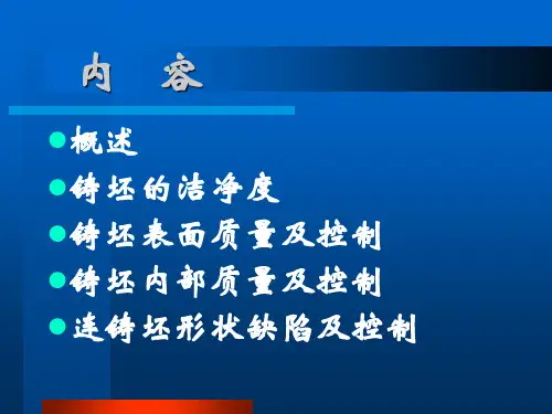 连铸坯的质量控制概述
