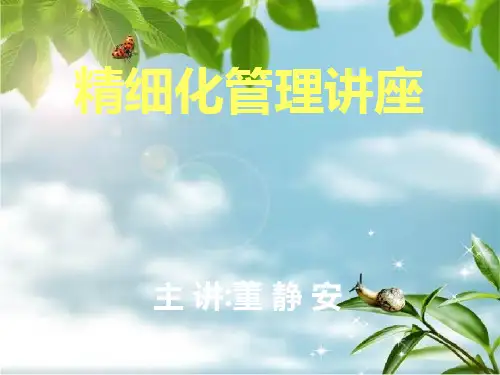 精细化管理讲座(4)幻灯片PPT