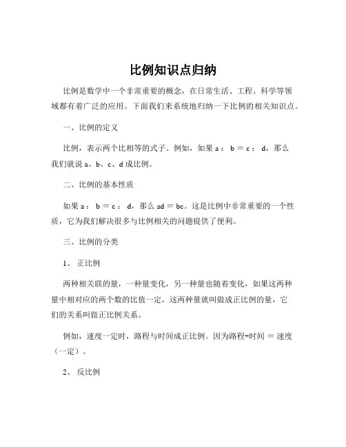 比例知识点归纳