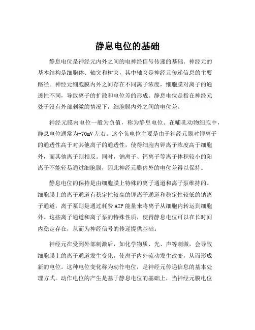 静息电位的基础