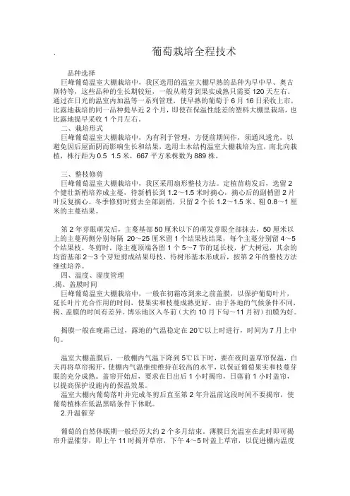 葡萄栽培全程技术