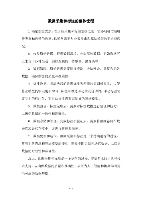 数据采集和标注的整体流程