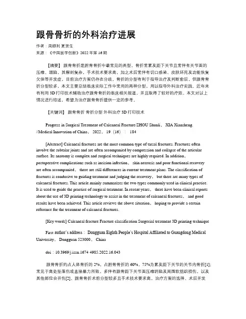 跟骨骨折的外科治疗进展
