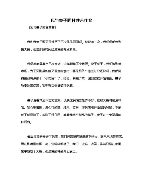 我与妻子同甘共苦作文