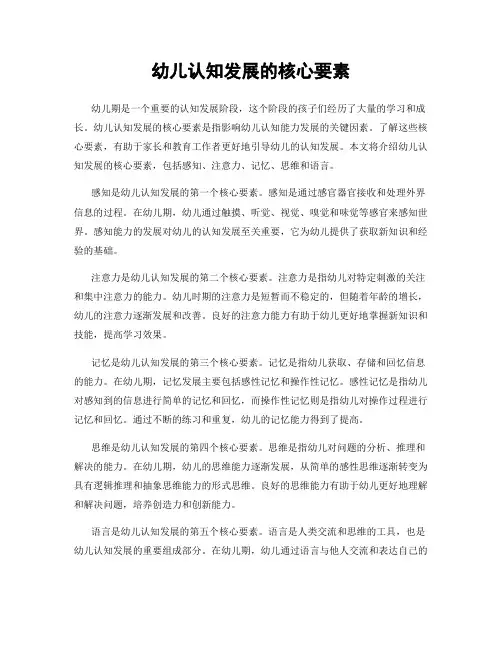 幼儿认知发展的核心要素