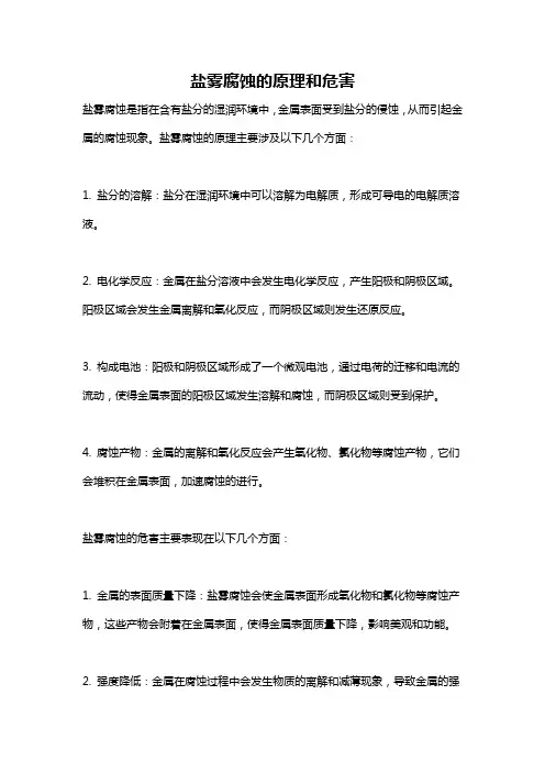 盐雾腐蚀的原理和危害