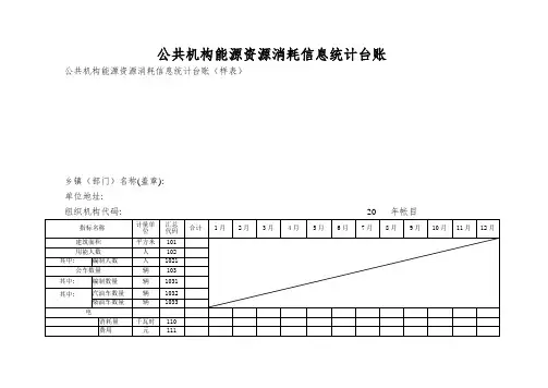 公共机构能源资源消耗信息统计台账