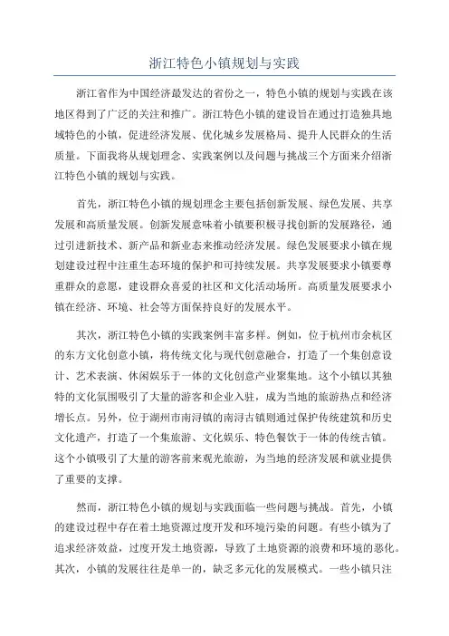 浙江特色小镇规划与实践
