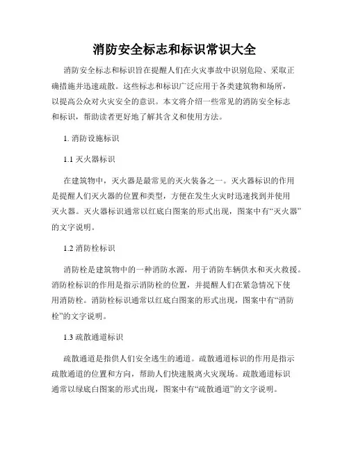 消防安全标志和标识常识大全