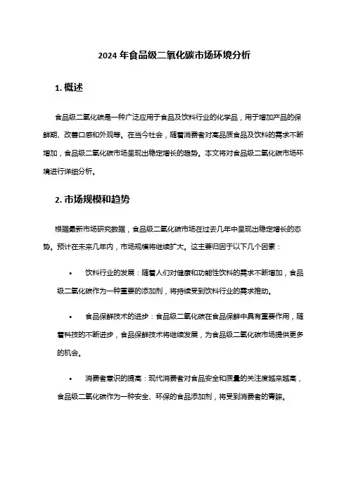 2024年食品级二氧化碳市场环境分析