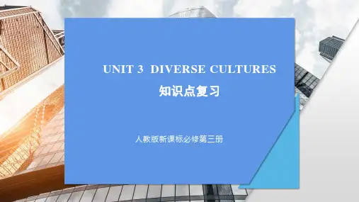 Unit3DiverseCultures知识点讲解高中英语人教版必修第三册