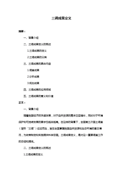 三调成果定义