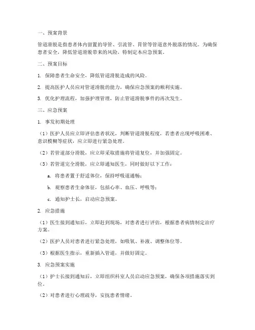 发生管道滑脱应急预案