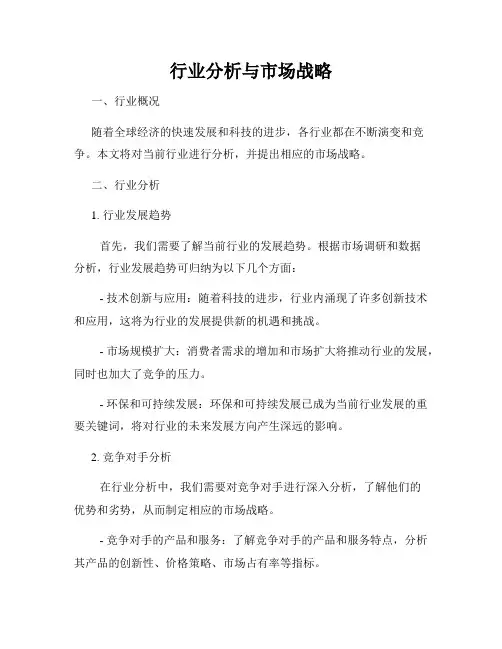 行业分析与市场战略
