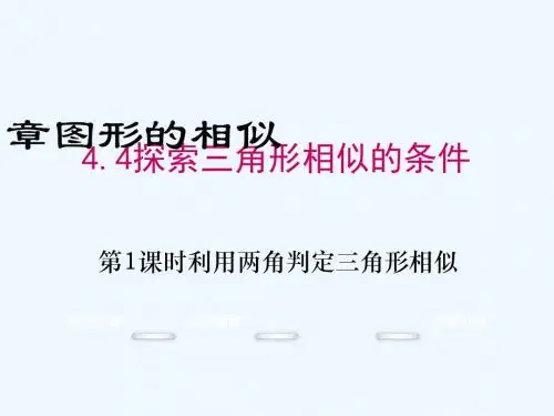 2016秋九年级数学上册 4.4 利用两角判定三角形相似(第1课时)课件 (新版)北师大版
