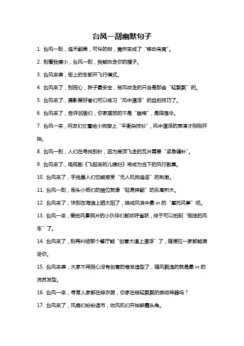 台风一刮幽默句子