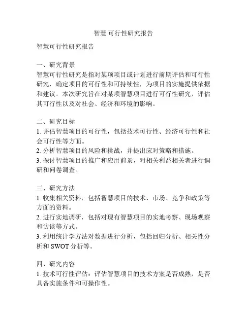智慧 可行性研究报告