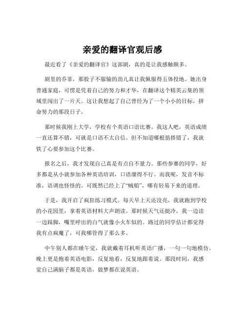 亲爱的翻译官观后感