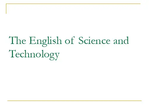 The English of Science and Technology科技英语